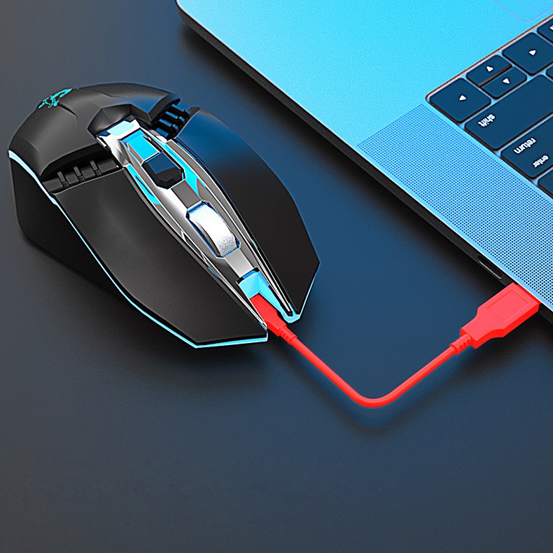 Chuột không dây chơi game X5 chính hãng Free Wolf kết nối không dây có đèn Led 6 màu - Thiết kế chống tiếng ồn