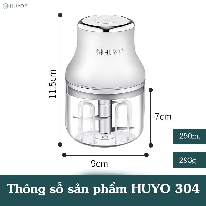 [ 2021 New ] Máy say thực phẩm đa năng 250ML - lưỡi dao thép 304 - sạc pin công nghệ Hàn Quốc