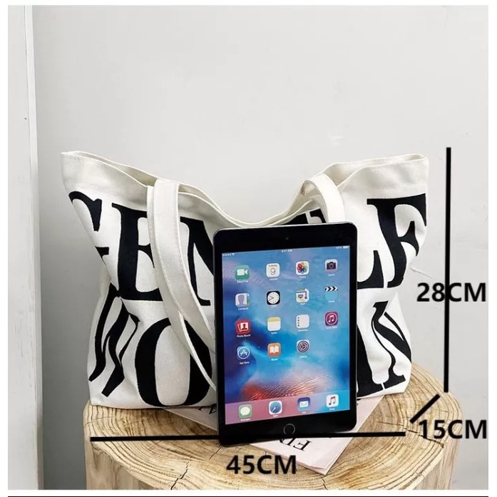 EnviroSax Túi Xách Tay Nữ Thời Trang Hàn Quốc Túi vải bảng chữ cái