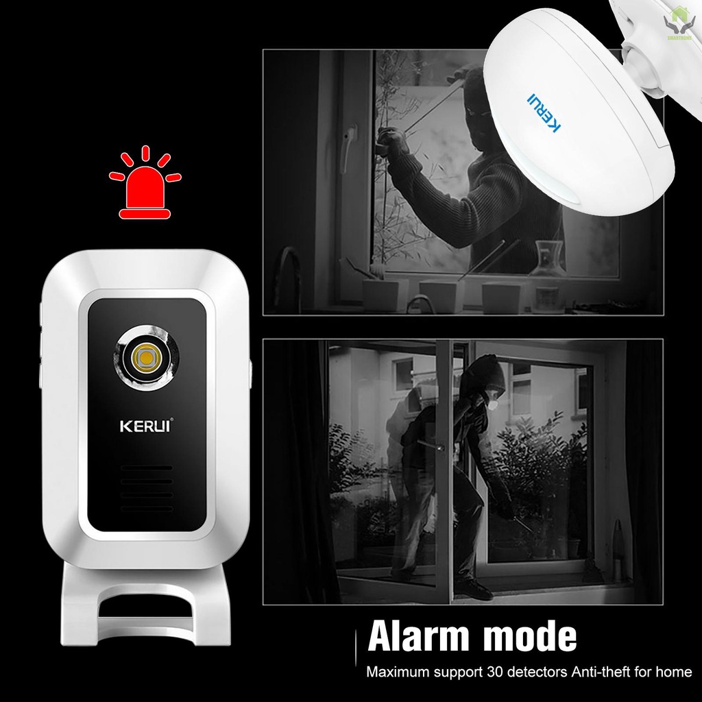 KERUI M7 433MHz Smart Doorbell Wireless Shop Store Welcome Door Entry Chime Night-Light with 1pcs Wireless Infrared Motion Sensor Detector Burglar Alarm