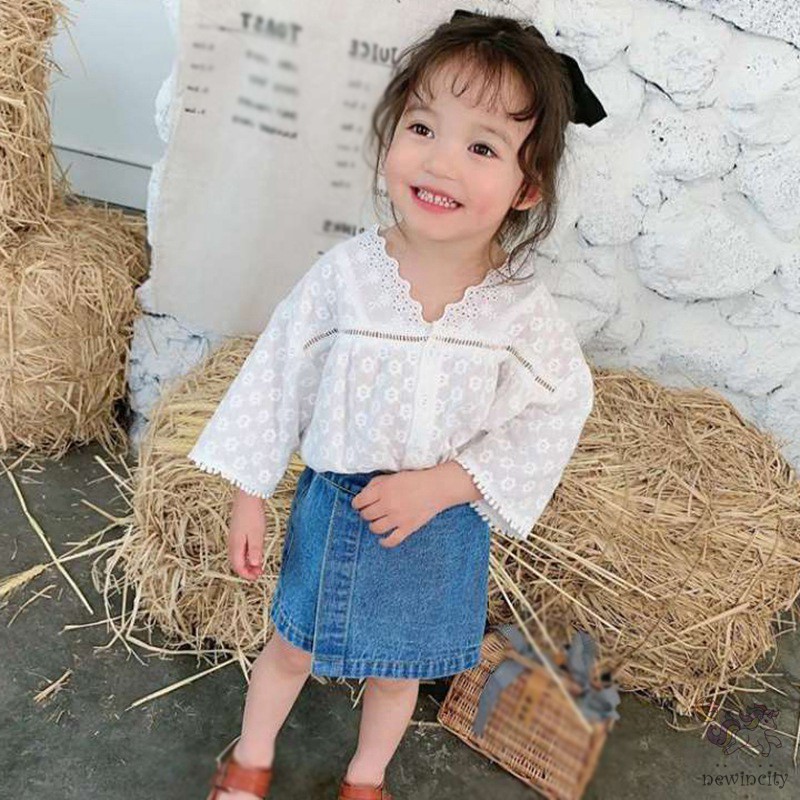 Quần Short Denim Lưng Thun Cho Bé Gái