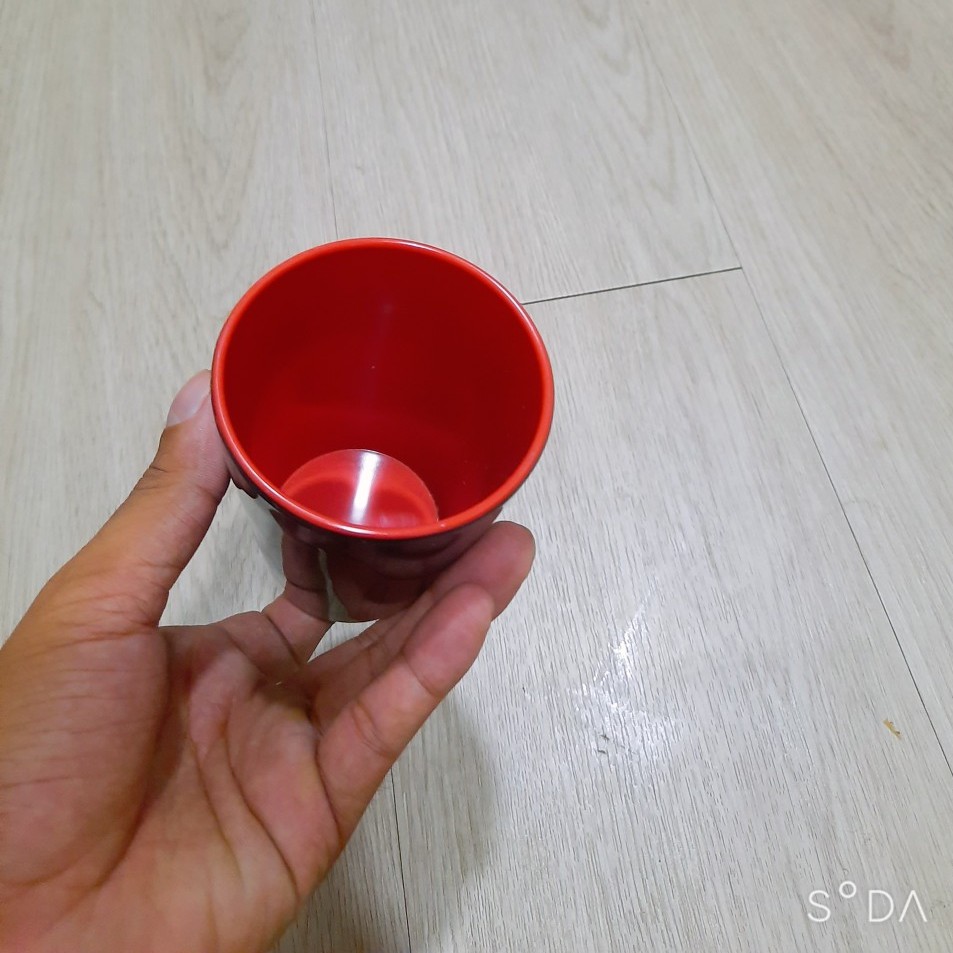 Ly Nhựa Melamine Cao Cấp Hai Lớp Đỏ Đen