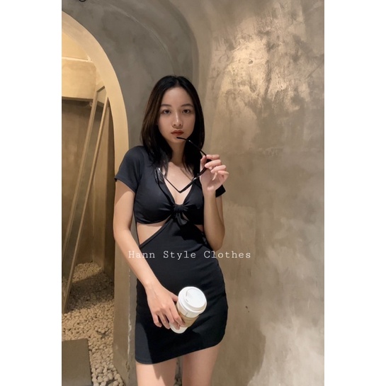 ĐẦM TAY NGĂN KHOÉT EO ÔM BODY