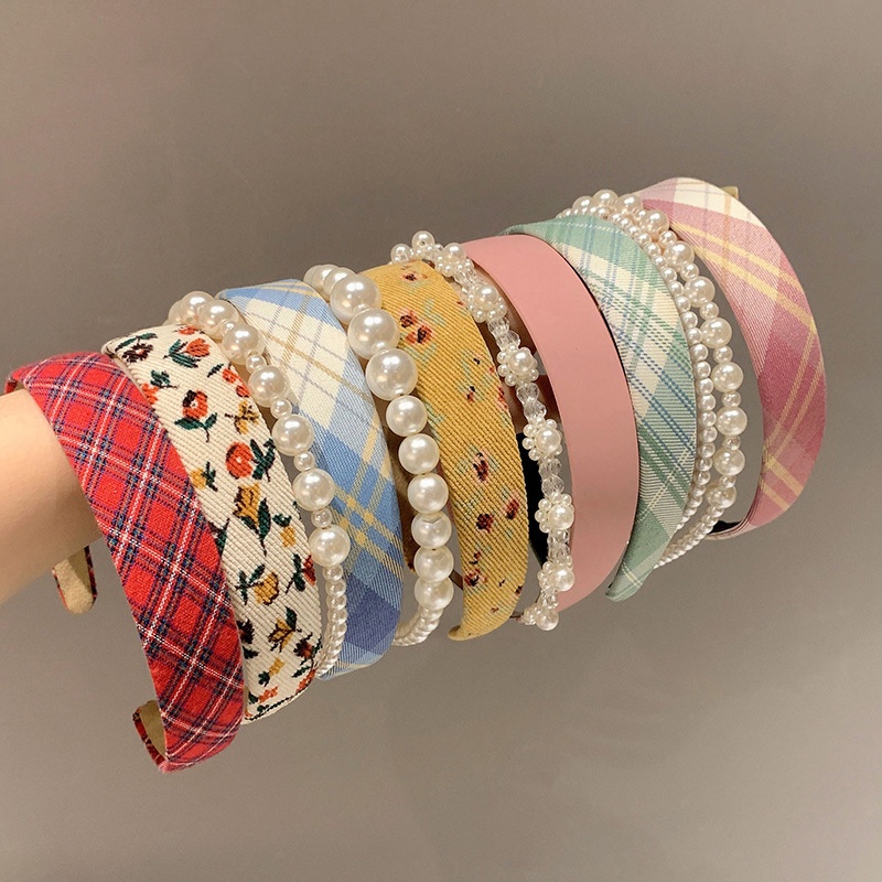 Băng Đô Cài Tóc Đính Ngọc Trai Phong Cách Retro Thời Trang Hàn Quốc