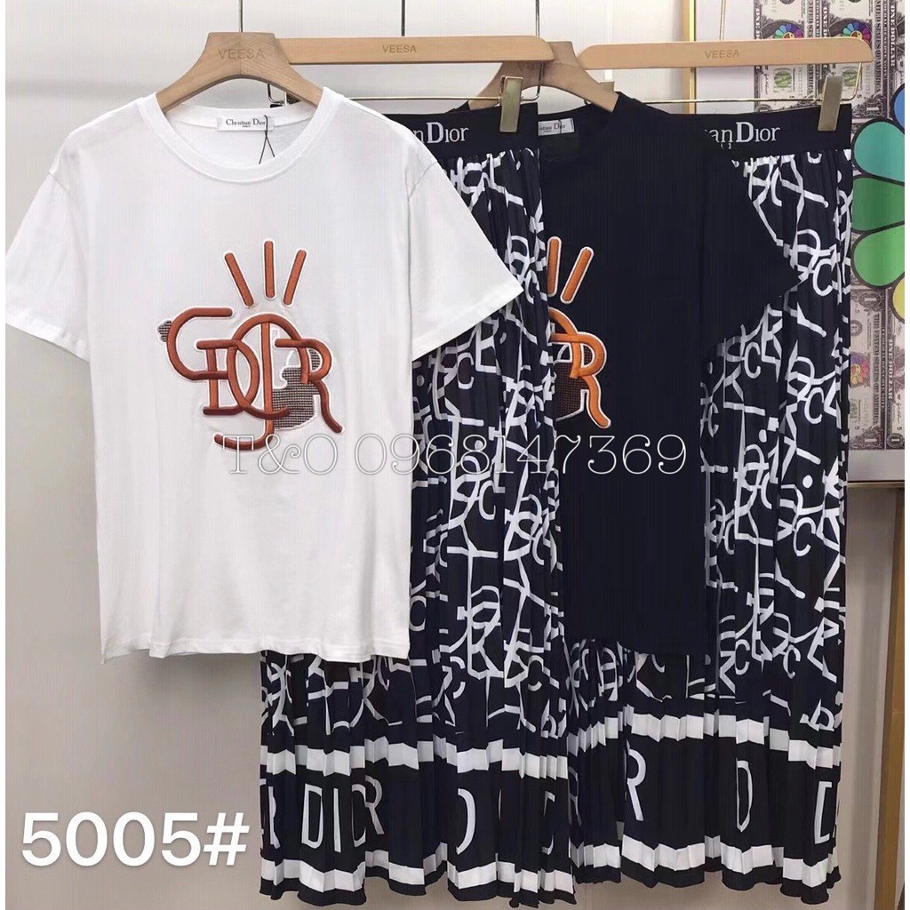 Sét Bộ  Váy Quảng Châu Cao Cấp , Chân Váy 2 Lớp . Full Tag L1 Hot.