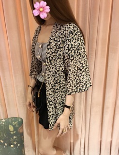 Áo Kimono Hoa Daisy (CÓ CLIP)