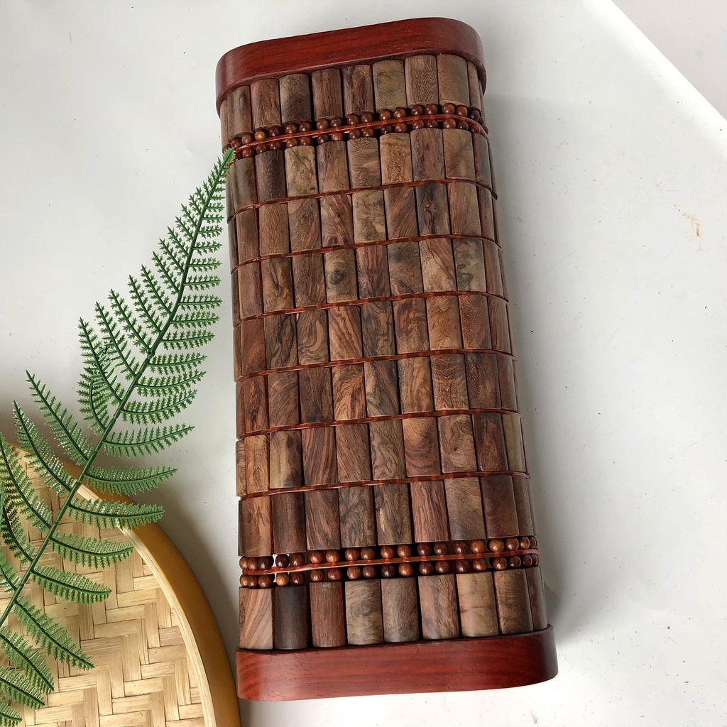 Gối Gỗ Cẩm, Gỗ Trắc, Gỗ Bách Xanh Massage Đầu Cao Cấp Hạt Hình Chữ Nhật, Thoáng Mát Hàng Việt Nam Của Vitrapro