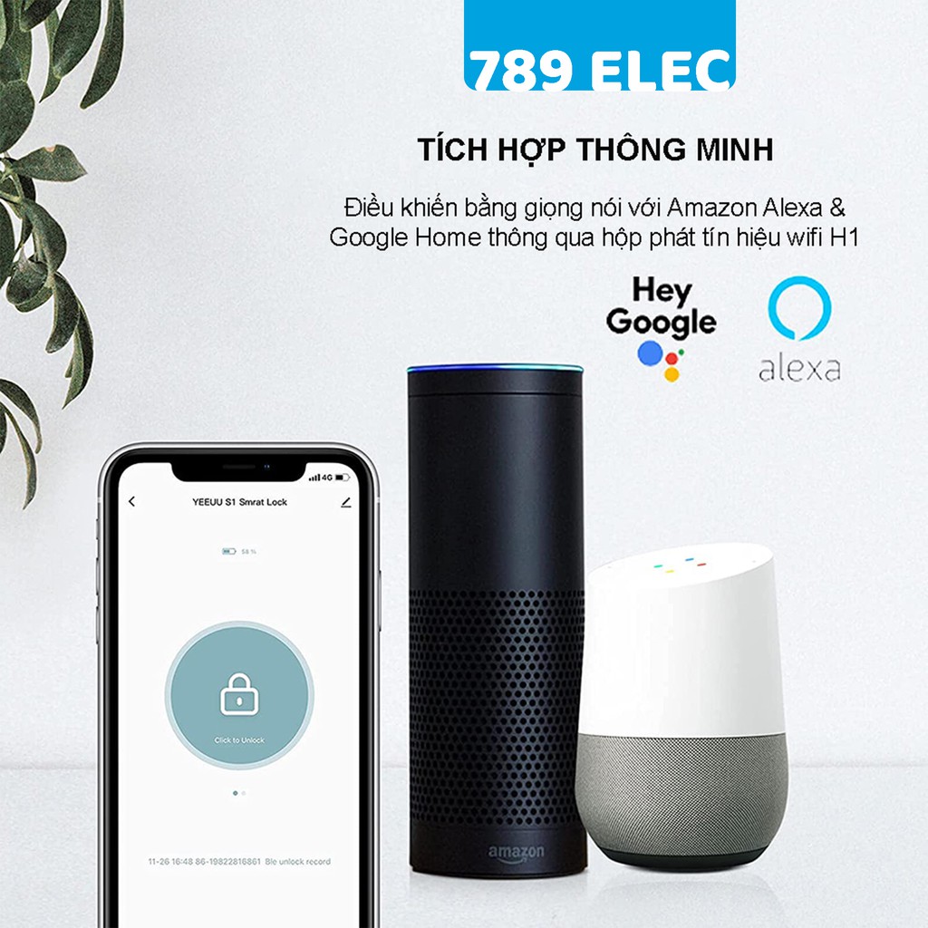 Khóa cửa vân tay, mật khẩu thông minh Yeeuu S1