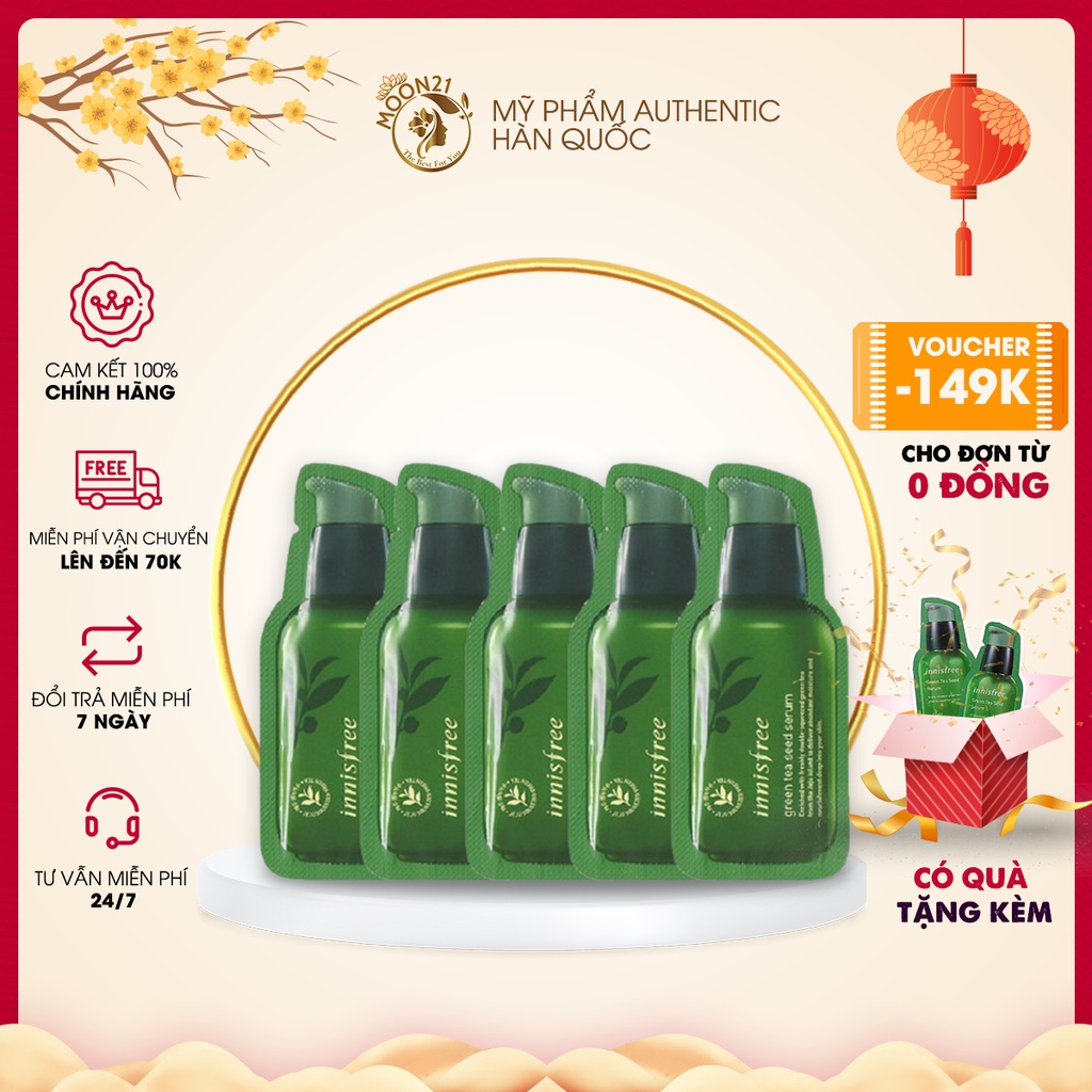 Tinh chất cấp ẩm dưỡng da trà xanh Innisfree Green Tea Seed Serum sample