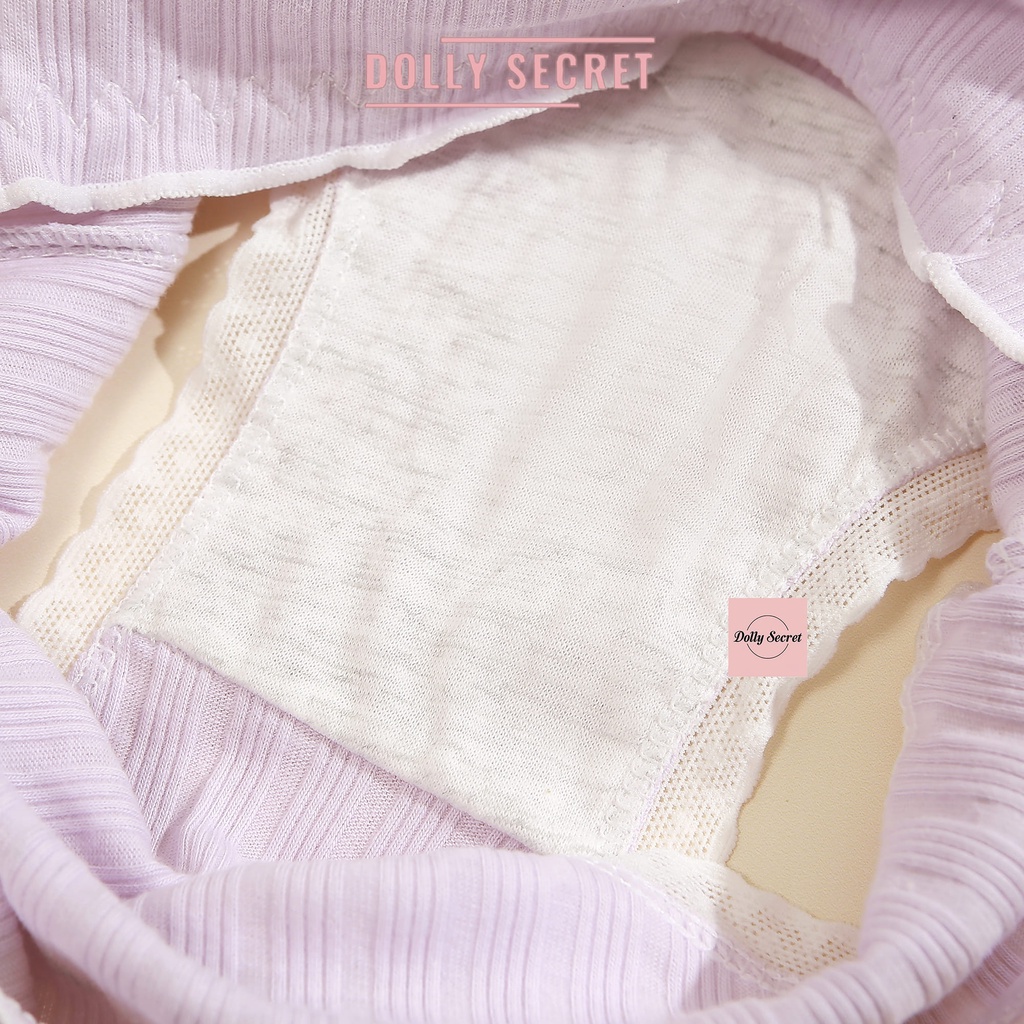 Quần lót cotton nữ DOLLY SECRET quần chip cotton cao cấp kháng khuẩn họa tiết caro kẻ xinh xắn dễ thương QL043
