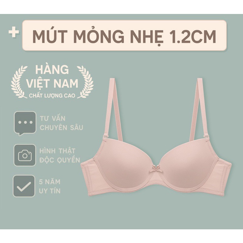 Áo lót mút mỏng có gọng thun lạnh màu trơn nâng ngực tự nhiên - Unny Kho Đồ Lót Nam Nữ