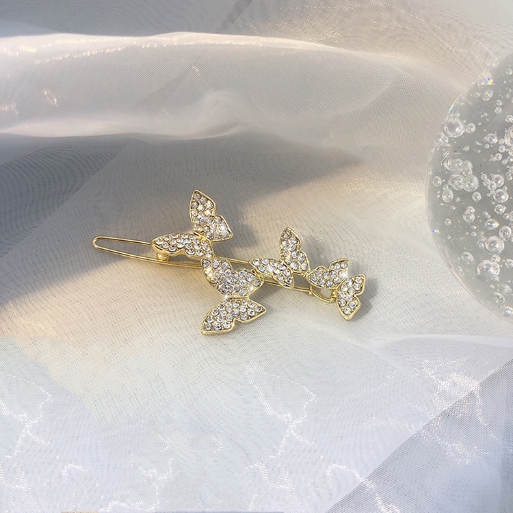 Kẹp tóc hình bướm đính đá thời trang cho nữ