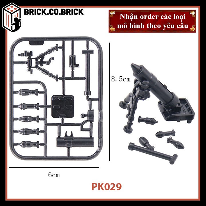 Phụ kiện MOC Army- Vũ Khí Vỉ Súng Máy  - Đồ chơi lắp ráp minifig và non-lego mô hình sáng tạo trang trí quân đội - PK029