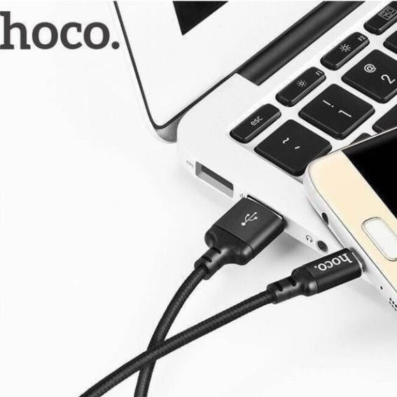 Cáp sạc nhanh, Dây sạc iphone HOCO LIGHTNING X14  bọc bởi các sợi TPE cao cấp chống gãy nứt đàn hồi tốt, sang trọng