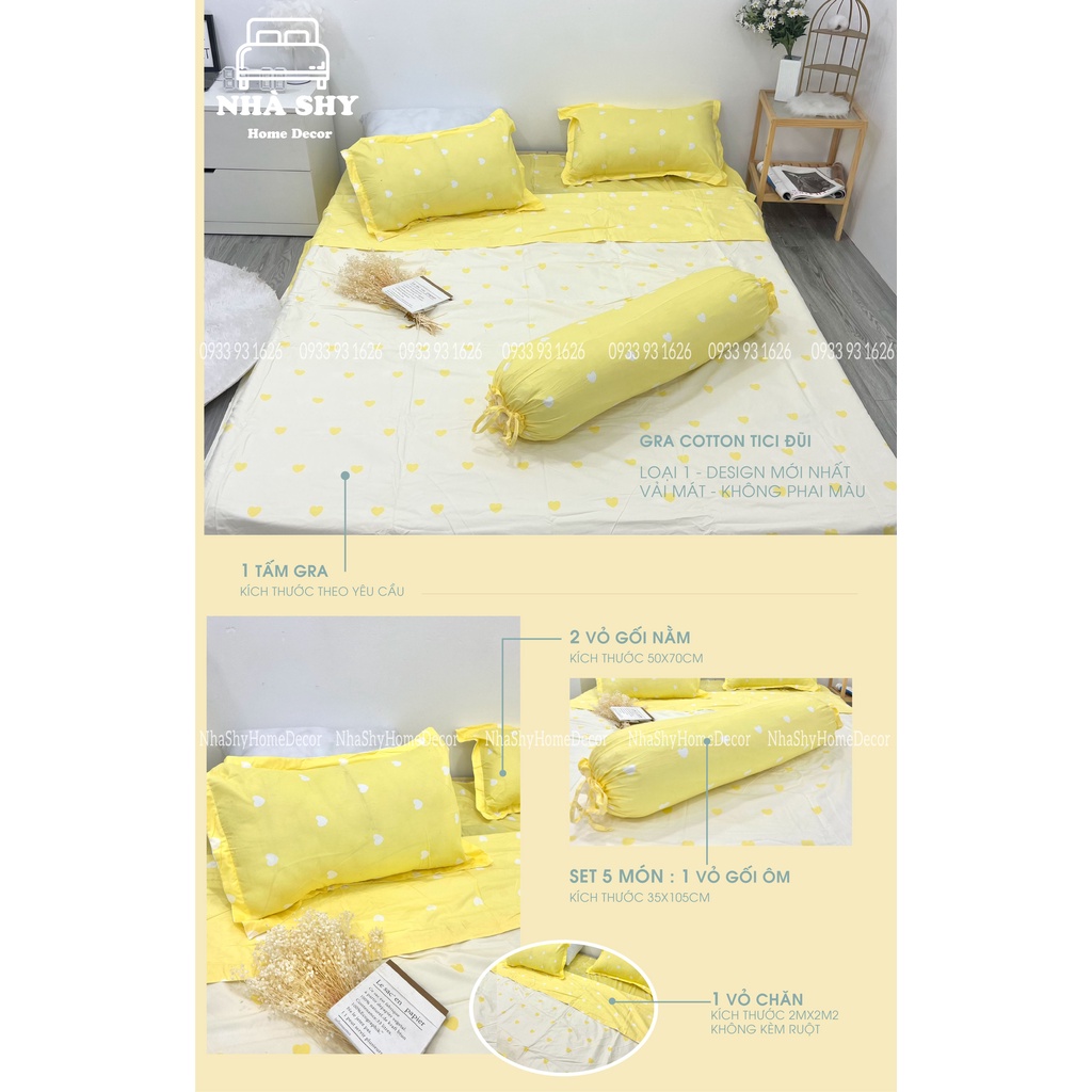 Bộ Chăn Gra Gối Cotton Poly Họa Tiết 3D - Trọn Bộ - Set Vỏ Chăn