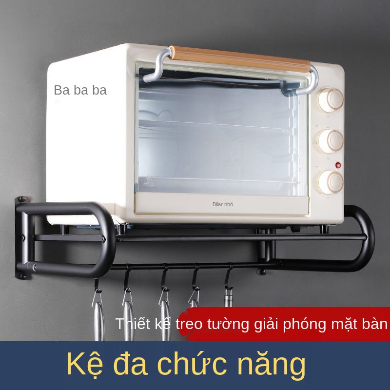 Giá treo lò vi sóng bằng thép không gỉ 304 kệ để gia vị nhà bếp tường đỡ nướng