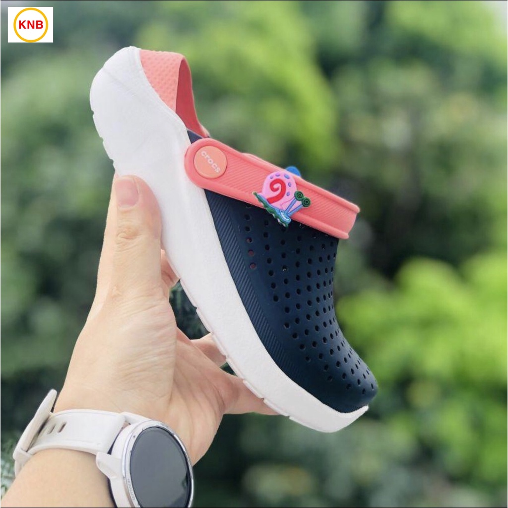Dép Sục Cross Literide Trẻ Em Màu Xanh Than Siêu Êm Chân -4 Jibbit+ FREESHIP- Chống Trơn Trượt Bảo Vệ Ngón Chân Cho Bé