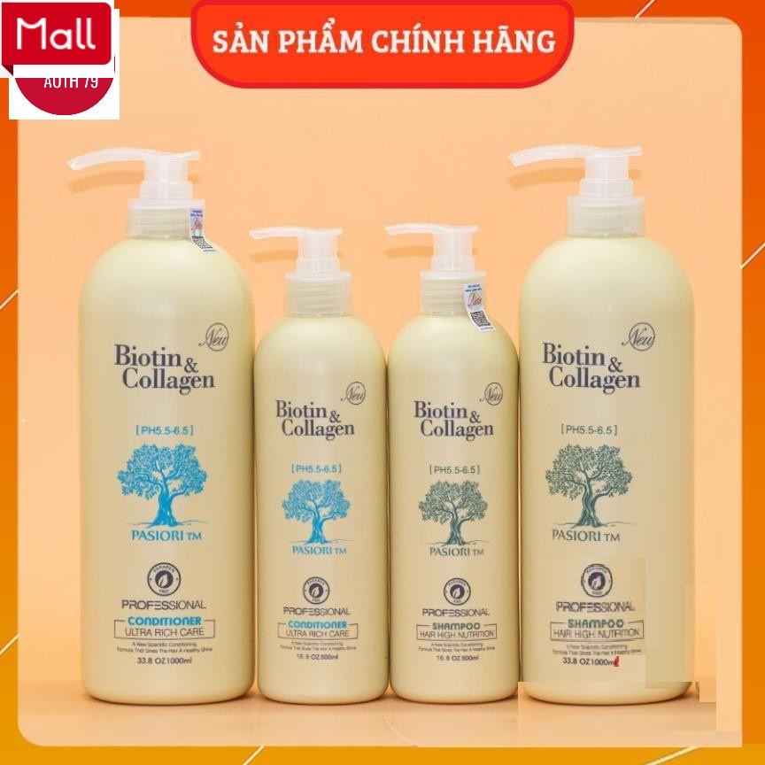 Biotin Collagen Trắng - Cặp Dầu Gội Biotin Collagen Trắng 1000ml | Biotin Collagen Trắng Giảm Rụng Tóc, Kích Mọc Tóc 99
