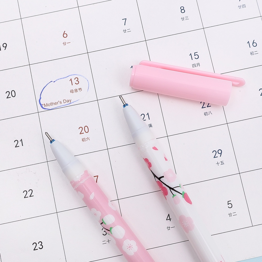 Bút Bi Mực Gel Ngòi 0.5Mm Hình Hoa Anh Đào Xinh Xắn Cho Nữ