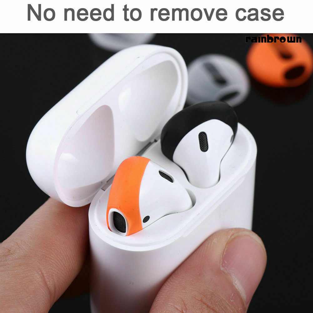 2 Cặp Vỏ Silicone Chống Trượt Cho Tai Nghe Air-Pods 1 2