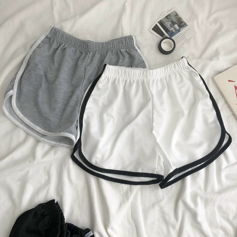 Quần đùi nữ  Quần thể thao sport nữ ngắn 3 màu ĐEN TRẮNG XÁM style Ulzzang Hàn Quốc PHULA