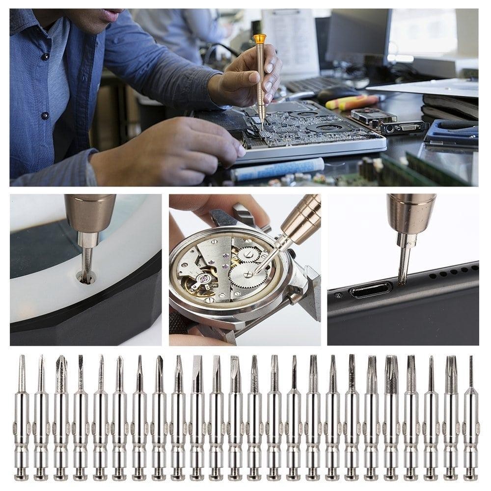 Bộ tua vít đa năng tua vít 25 đầu trong 1 Screwdriver bao đựng bằng da nhỏ ngọn tiện lợi Phặn Phặn