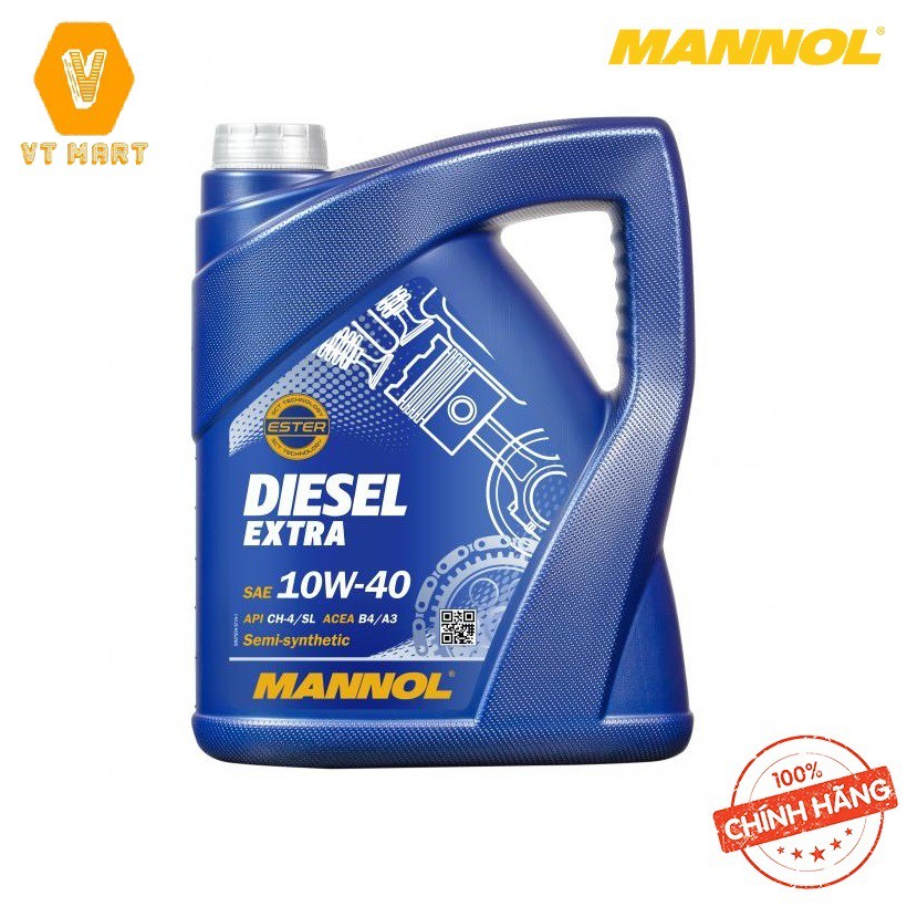 [Cao Cấp] Nhớt MANNOL 7504 Diesel Extra 10W-40 CH-4/SL | A3/B4 – 5L Hàng Đức Chính Hãng – VTMART-NHẬP KHẨU TỪ ĐỨC