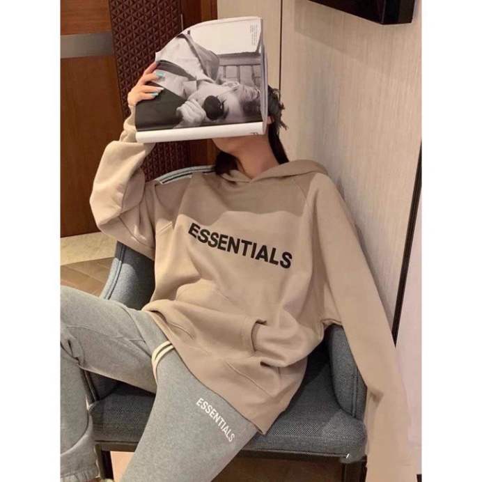áo hoodie nữ có mũ in chữ essend năng động phong cách hàn quốc chất đẹp, ulzzang xinh xắn