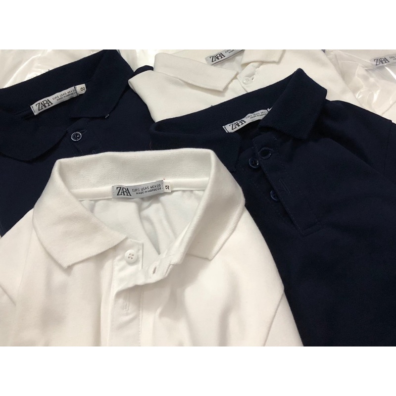 Set 2 áo polo dài tay Zara cho bé trai bé gái 10-25kg