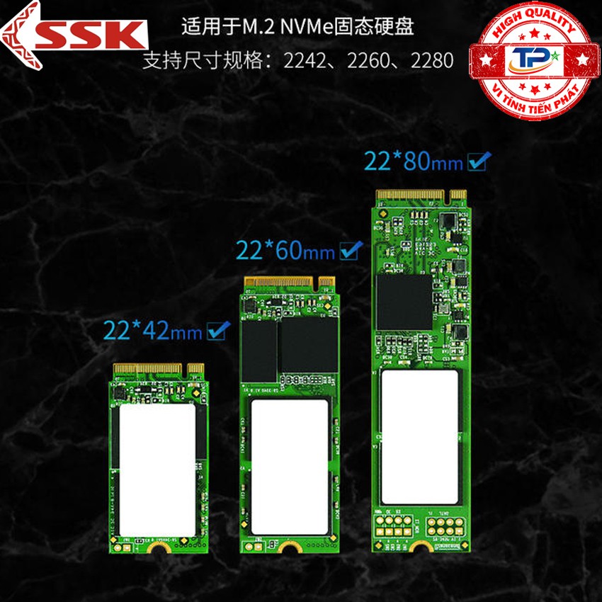 SSD Box chuyển M.2 NVMe SSD PCIe sang ổ cứng di động - SSK HE-C327 chuẩn Type-C và USB 3.0 - 10Gbps M2