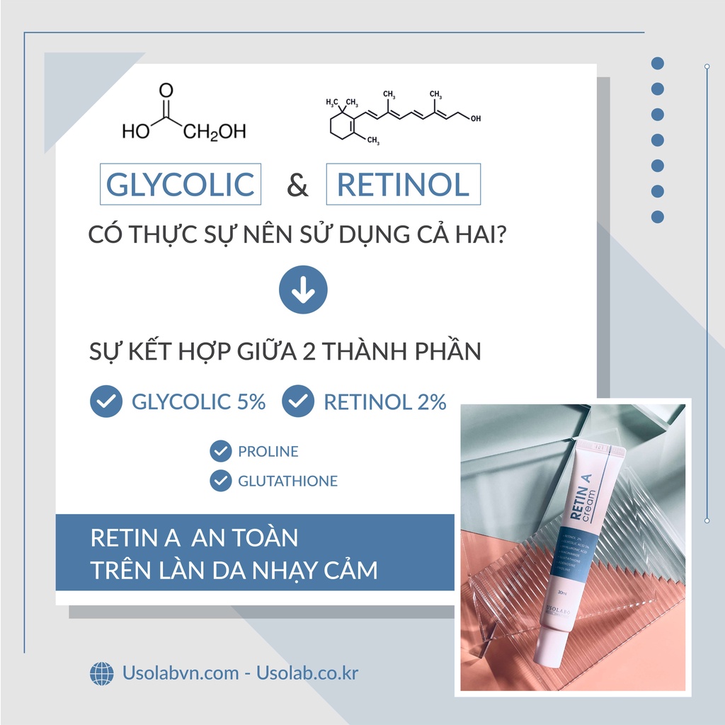 Retinol Usolab 2.0 trẻ hóa, căng bóng, sáng da, giảm mụn Tuyp 30g