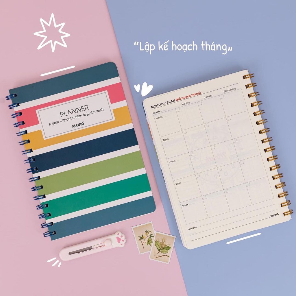 Sổ kế hoạch Planner lò xo kép A5 72,4g/m2; MS: 945