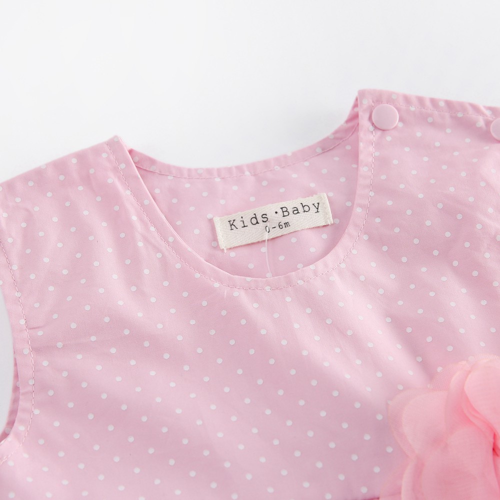 Bộ Đồ Liền Thân Sanlutoz Không Tay Họa Tiết Chấm Bi Dễ Thương Cho Bé Gái Sơ Sinh