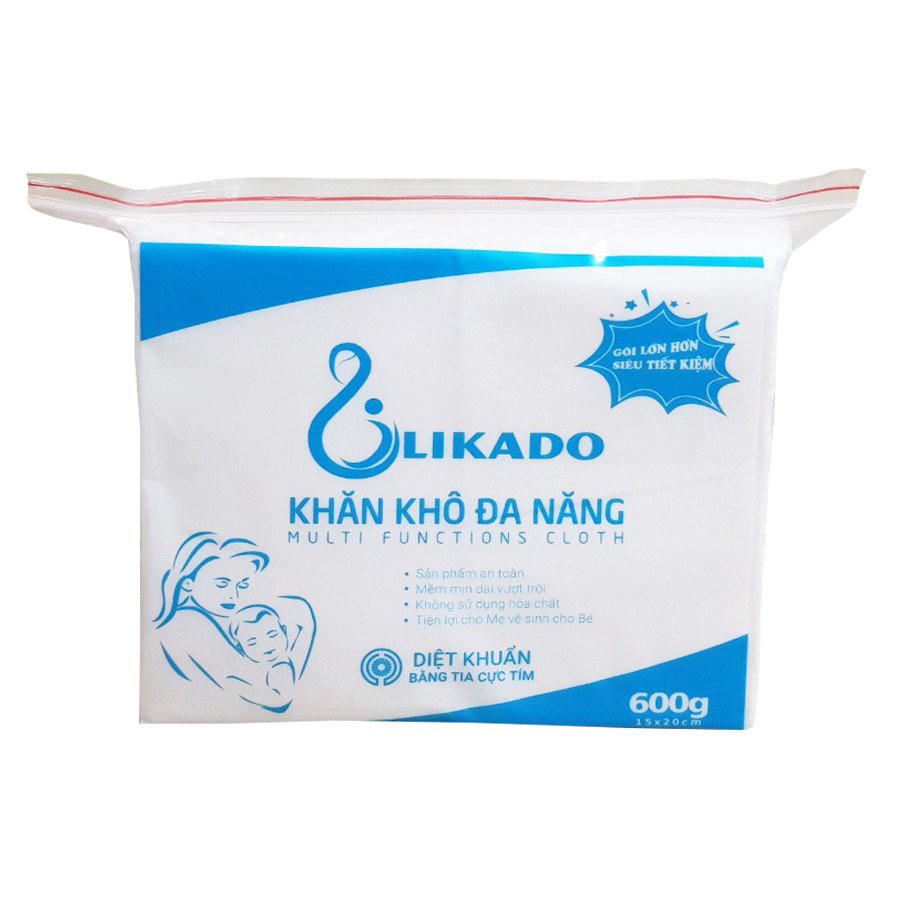 Khăn vải khô đa năng Likado 600gr (gói 550 tờ)