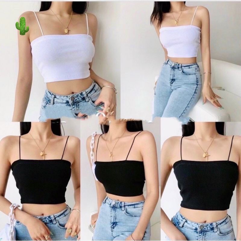 ️️ ÁO  CROPTOP TRƠN DÂY BÚN THUN BORIP CO GIÃN TỐT️️