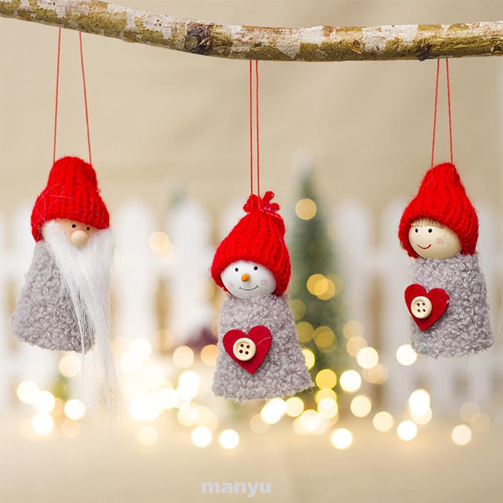 3pcs Pendant Christmas Hanging Tree Wall Peg Mini Decorations