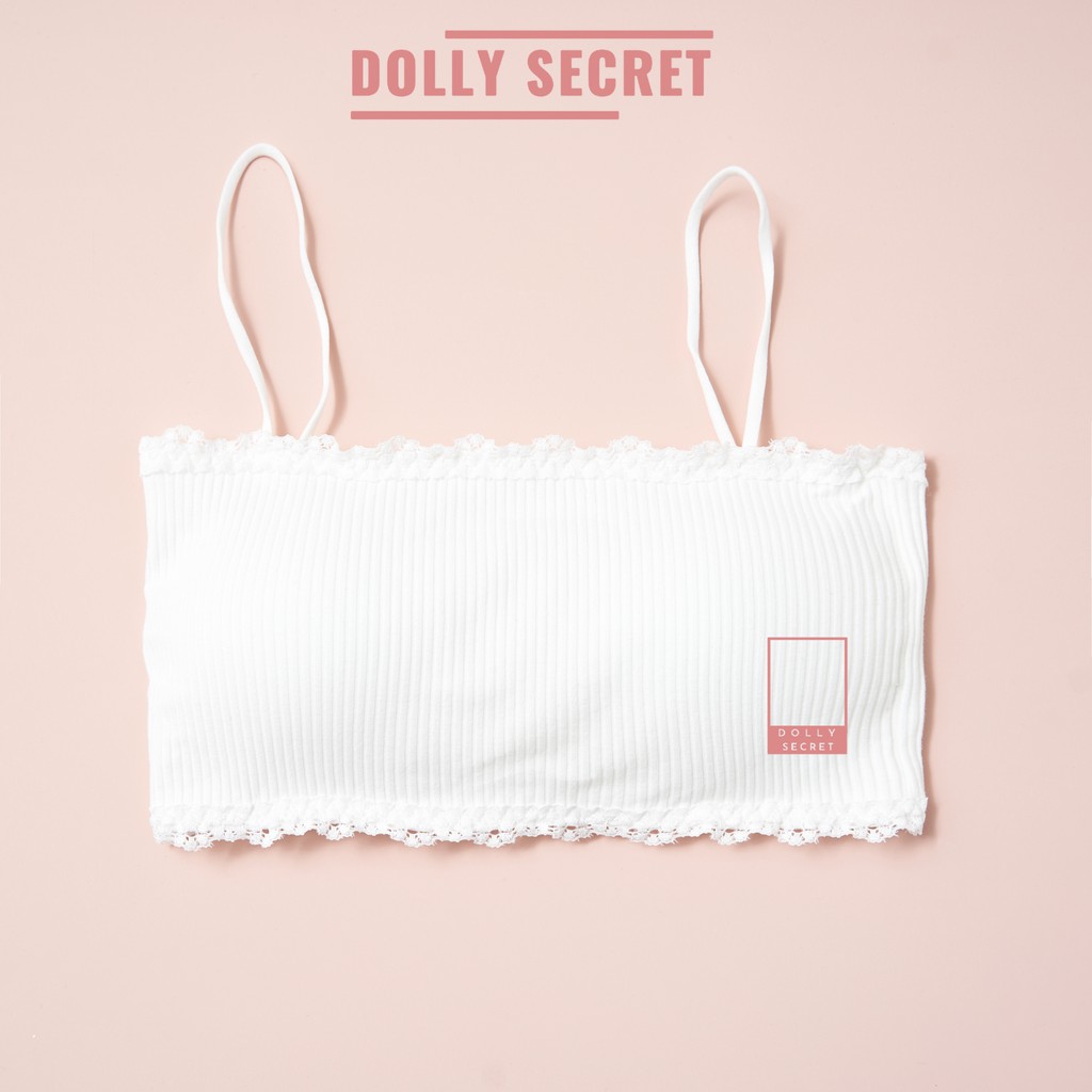 Áo lót nữ len tăm viền ren áo bra học sinh có đệm mút có 3 nấc cài hai dây mềm mại cao cấp DOLLY SECRET A03 | BigBuy360 - bigbuy360.vn