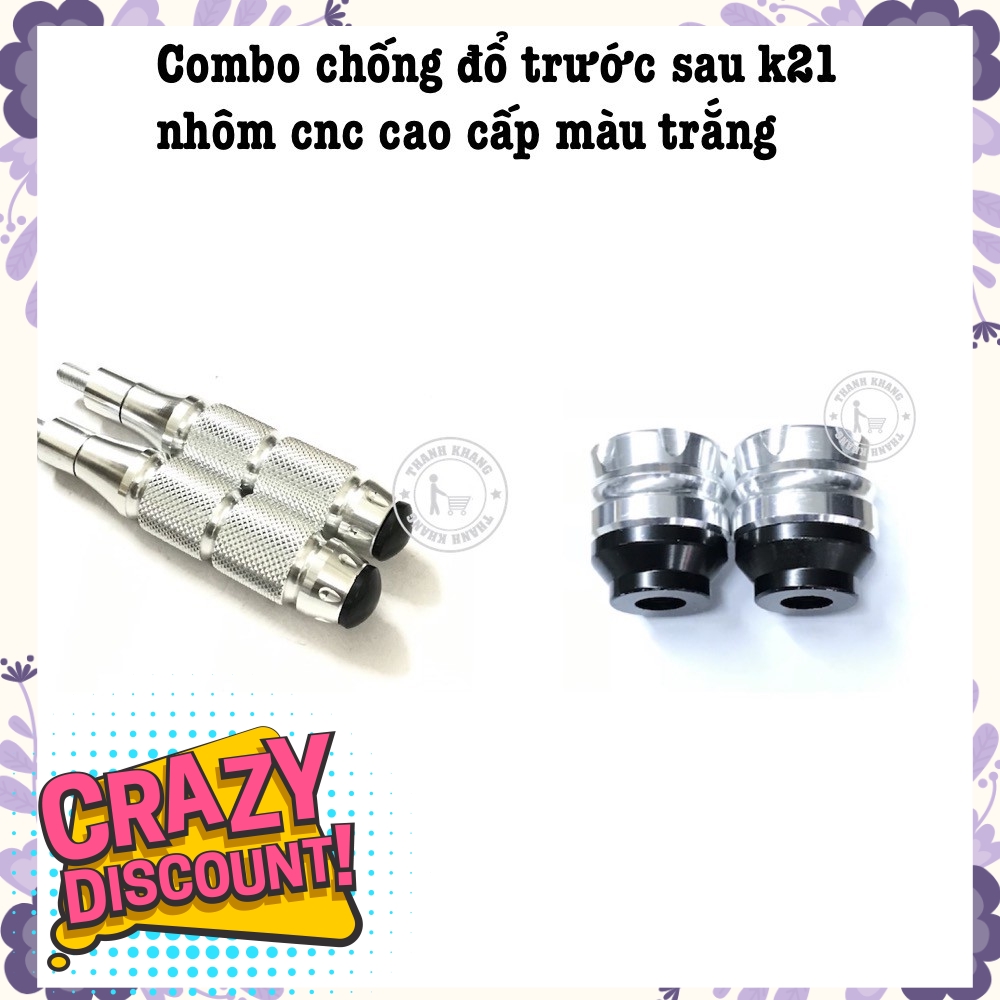 Combo chống đổ trước sau k21 màu trắng thanh khang 006001406 006001355