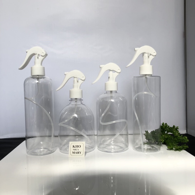 BÌNH NHỰA LỚN 500ml xịt Cồn / Xịt Khuẩn - Chai Nhựa trong suốt xịt nước phun sương tưới cây, xịt tóc bamber , xịt kính