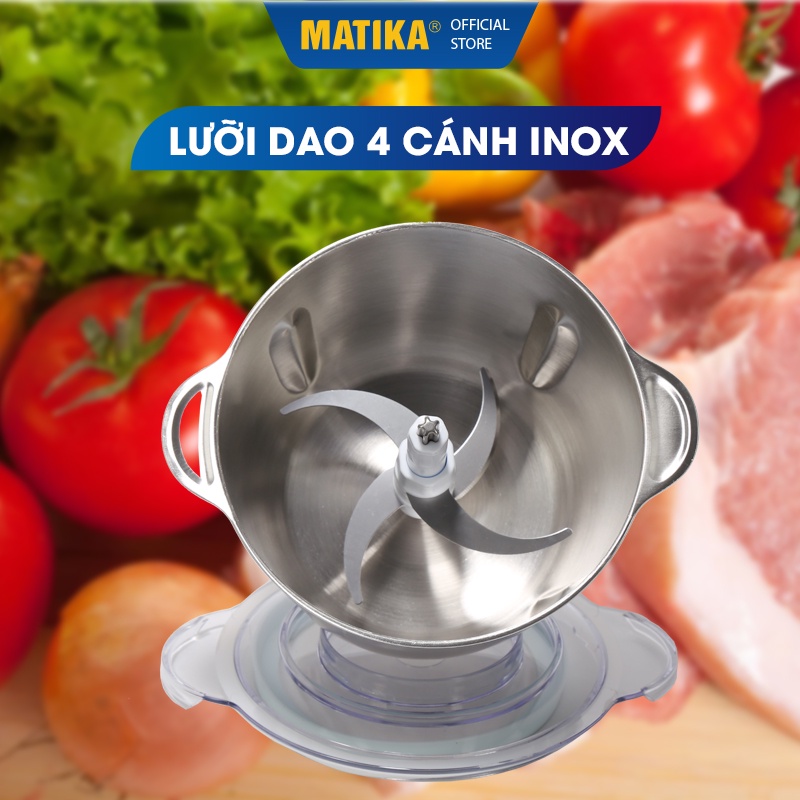 [Mã BMBAU300 giảm 10% đơn 499K] Máy Xay Thịt MATIKA 2L Cối Inox MTK-3225