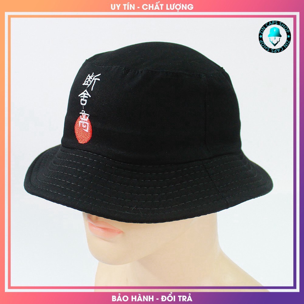 Mũ Bucket Thêu Chữ Tàu