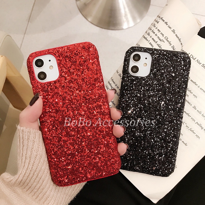 Ốp Điện Thoại Nhựa Cứng Kim Tuyến Lấp Lánh Cho iPhone 11 Pro Max Xs Max XR 5 5S SE 6 6S