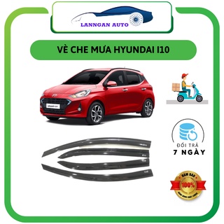 Bộ Vè che mưa xe Hyundai i10 2014 - 2023 bản sedan và hatchback. vè mưa Nhựa đen ABS
