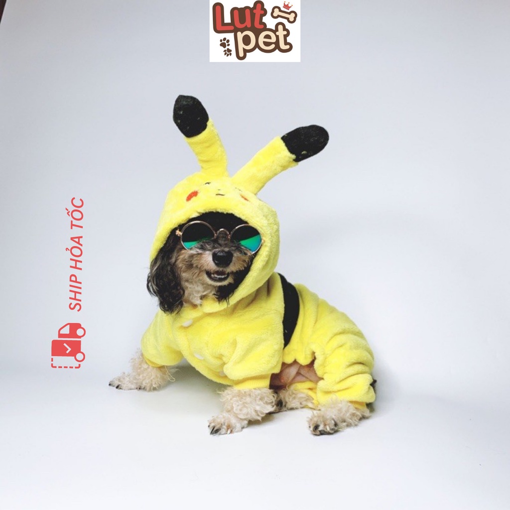 Quần áo cho chó mèo mùa đông Pikachu cute Full size - lutpet