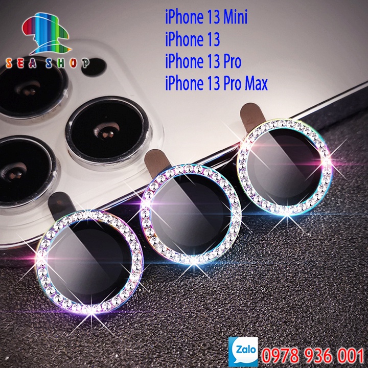 Mắt bảo vệ Camera cho iPhone 13 Mini, 13, 13 Pro Max -Chất liệu TITAN-Không gây yếu sóng-Kính cường lực full màn