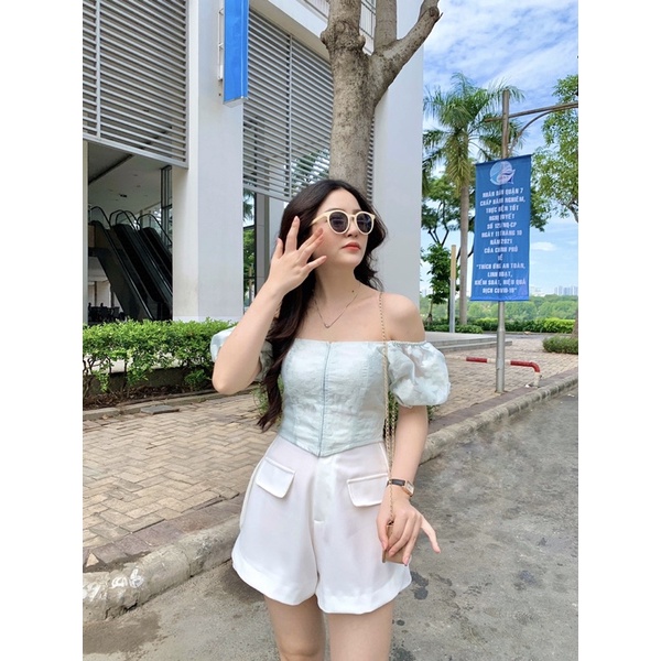 Quần short 2 màu trắng và đen Oxy Design