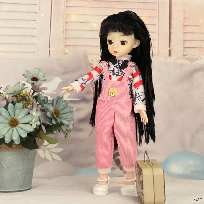 ✟▪﹍30 Cm 3D mắt BJD doanh 6 điểm công chúa búp bê barbie bộ đồ thay váy cô gái quà tặng sinh nhật chơi