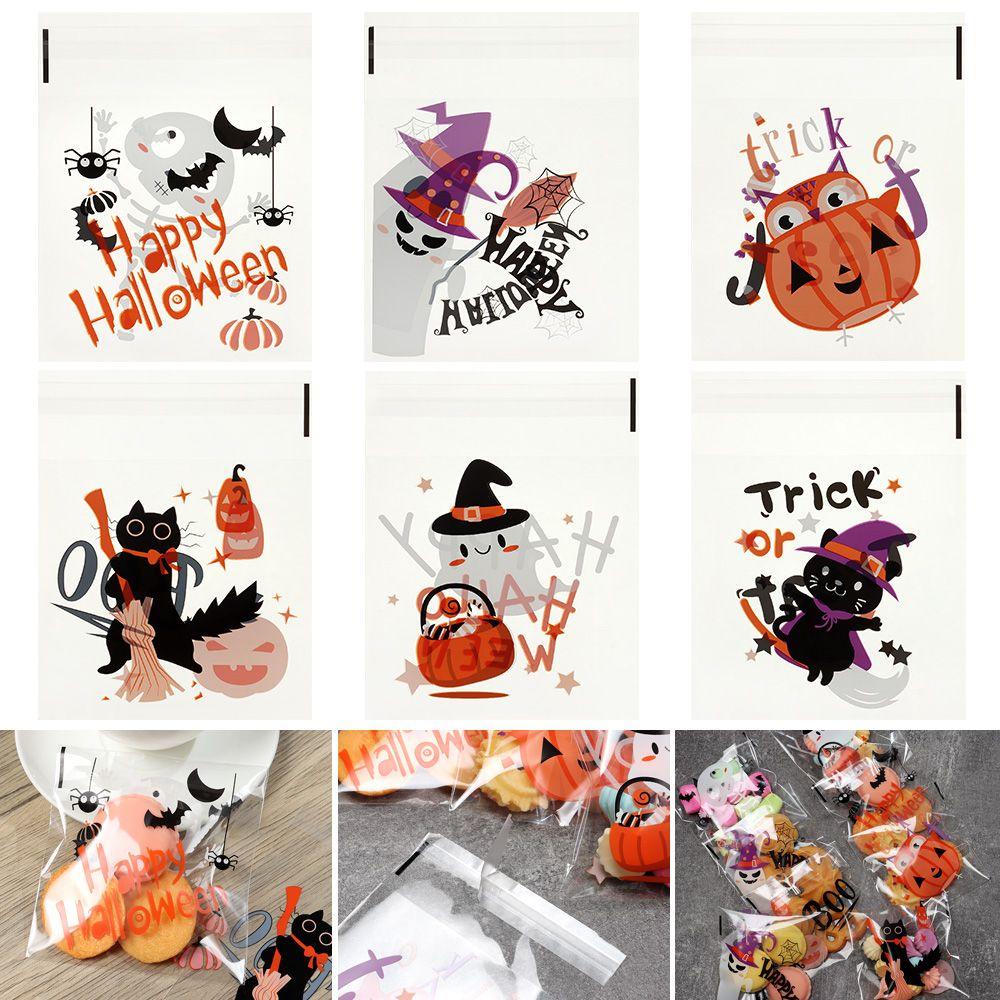 CHOOKEY Bộ 100 Túi Đựng Kẹo Trang Trí Tiệc Halloween Dễ Thương