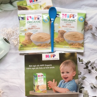 Combo bột ngũ cốc hữu cơ ăn dặm 100% và muỗng ăn dặm hipp