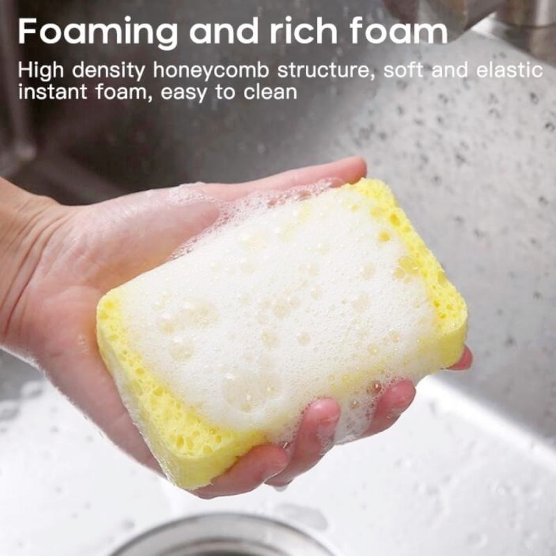 1 Bọt Biển Rửa Chén Bằng Bột Gỗ Khử Trùng Mạnh Loại Bỏ Rỉ Sét Cho Nhà Bếp/Nhà Tắm
